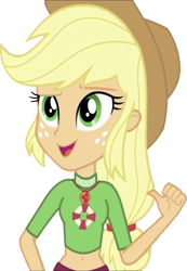 Size: 1745x2520 | Tagged: safe, edit, edited screencap, editor:homersimpson1983, screencap, applejack, human, equestria girls, g4, my little pony equestria girls: better together, turf war, applejack's hat, background removed, clothes, cowboy hat, female, freckles, geode of super strength, hat, magical geodes, not a vector, simple background, solo, swimsuit, transparent background
