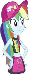 Size: 1004x2520 | Tagged: safe, edit, edited screencap, editor:homersimpson1983, screencap, rainbow dash, human, equestria girls, g4, background removed, bikini, cap, clothes, female, geode of super speed, hat, magical geodes, not a vector, simple background, solo, swimsuit, transparent background