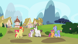 Size: 9000x5060 | Tagged: safe, artist:cloudy glow, artist:estories, artist:magpie-pony, artist:roman-santos, artist:sinkbon, artist:thebosscamacho, apple bloom, bow hothoof, bright mac, hondo flanks, scootaloo, sweetie belle, earth pony, pegasus, pony, unicorn, g4, absurd resolution, adopted, adopted offspring, apple bloom's bow, bow, clothes, cutie mark crusaders, facial hair, father and child, father and daughter, female, filly, foal, hair bow, headcanon, headcanon in the description, jacket, male, moustache, open mouth, open smile, ponyville, scootadoption, scootalove, smiling, stallion