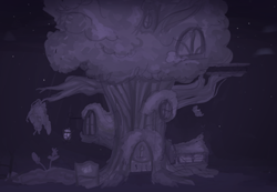 Size: 978x677 | Tagged: safe, anonymous artist, g4, golden oaks library, night, no pony, stars