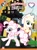 Size: 4920x6696 | Tagged: safe, derpibooru exclusive, applejack, pinkie pie, rarity, earth pony, pony, unicorn, comic:applejack and the fun apple farm, g4, 2015, bongkoch kids, cloud, door, female, flower, grass, heart, houses, looking at you, magazine, magazine scan, mare, mountain, mountain range, open mouth, open smile, paint, polka dot background, polka dots, ponyville, pumpkin, smiling, smiling at you, stock vector, thai, thailand, well