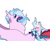Size: 2048x1663 | Tagged: safe, artist:goatpaste, ocellus, silverstream, changedling, changeling, hippogriff, pony, g4, duo, female, lesbian, ship:ocellustream, shipping, simple background, white background