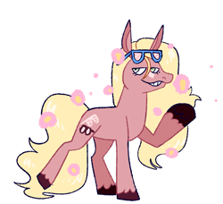 Size: 1919x1750 | Tagged: safe, artist:goatpaste, shady, earth pony, pony, g1, alternate design, simple background, solo, sunglasses, sunglasses on head, white background