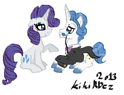 Size: 502x385 | Tagged: safe, artist:monnarcha, fancypants, rarity, g4, 2013, female, male, ship:raripants, shipping, simple background, straight, white background