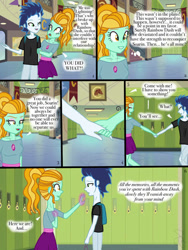 Size: 768x1024 | Tagged: source needed, safe, artist:ilaria122, lightning dust, soarin', comic:a mysterious rival, equestria girls, g4, implied shipping, implied soarindash, implied straight