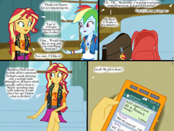 Size: 828x621 | Tagged: source needed, safe, artist:ilaria122, rainbow dash, sunset shimmer, comic:a mysterious rival, equestria girls, g4