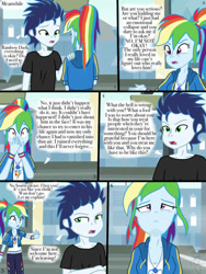 Size: 768x1024 | Tagged: source needed, safe, artist:ilaria122, rainbow dash, soarin', comic:a mysterious rival, equestria girls, g4, female, male, ship:soarindash, shipping, straight