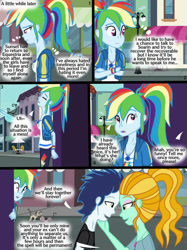 Size: 413x552 | Tagged: source needed, safe, artist:ilaria122, lightning dust, rainbow dash, soarin', comic:a mysterious rival, equestria girls, g4, implied shipping, implied soarindash, implied straight
