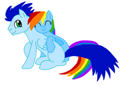 Size: 749x526 | Tagged: source needed, safe, artist:delphina34, rainbow dash, soarin', pegasus, pony, g4, female, male, ship:soarindash, shipping, simple background, straight, transparent background