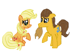 Size: 511x372 | Tagged: artist needed, source needed, safe, applejack, caramel, earth pony, pony, g4, female, male, ship:carajack, shipping, simple background, straight, white background