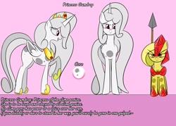 Size: 3500x2500 | Tagged: safe, artist:bestponies, oc, oc:princess gumdrop, goo, goo pony, monster pony, original species, armor, crown, female, guard, happy, high res, jewelry, looking down, mare, open mouth, open smile, reference sheet, regalia, smiling, text