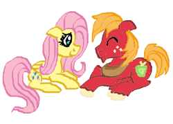Size: 498x357 | Tagged: artist needed, source needed, safe, big macintosh, fluttershy, earth pony, pegasus, pony, g4, female, male, ship:fluttermac, shipping, simple background, straight, white background