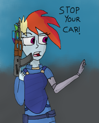 Size: 673x835 | Tagged: safe, artist:gazkappe, rainbow dash, equestria girls, g4, ak-47, assault rifle, female, gun, rifle, text, weapon