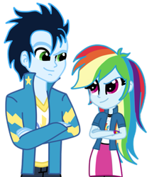 Size: 509x551 | Tagged: artist needed, source needed, safe, rainbow dash, soarin', human, equestria girls, g4, female, male, ship:soarindash, shipping, simple background, straight, transparent background