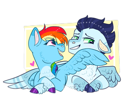 Size: 1191x1014 | Tagged: artist needed, source needed, safe, rainbow dash, soarin', pegasus, pony, g4, female, male, ship:soarindash, shipping, simple background, straight, transparent background