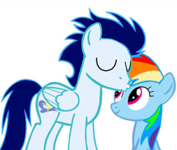 Size: 390x331 | Tagged: artist needed, source needed, safe, rainbow dash, soarin', pegasus, pony, g4, cute, dashabetes, female, heartwarming, male, ship:soarindash, shipping, simple background, straight, white background