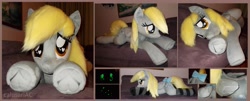 Size: 7328x2952 | Tagged: safe, artist:calusariac, derpy hooves, pony, g4, irl, life size, palindrome get, photo, plushie, solo