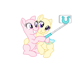 Size: 685x582 | Tagged: safe, artist:dazzle, pony, g4, base, duo, female, free to use, mare, ms paint base, ms paint friendly, selfie, selfie stick, simple background, transparent background