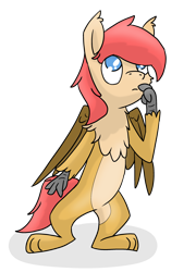 Size: 2356x3276 | Tagged: safe, artist:pzkratzer, oc, oc only, oc:ponygriff, ponygriff, semi-anthro, bipedal, high res, male, simple background, solo, standing, sticker, telegram sticker, transparent background