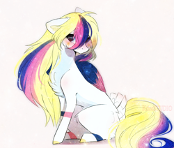 Size: 1487x1262 | Tagged: safe, artist:krissstudios, oc, earth pony, pony, concave belly, female, long mane, mare, reverse countershading, slender, solo, thin