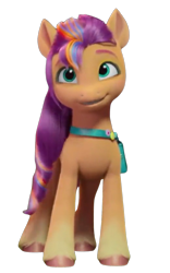 Size: 800x1280 | Tagged: safe, edit, edited screencap, editor:dracoawesomeness, screencap, sunny starscout, earth pony, pony, g5, my little pony: make your mark, my little pony: make your mark chapter 6, the isle of scaly, spoiler:g5, spoiler:my little pony: make your mark, background removed, bag, coat markings, cute, female, grin, happy, mane stripe sunny, mare, not a vector, saddle bag, simple background, smiling, socks (coat markings), solo, sunnybetes, transparent background, unshorn fetlocks