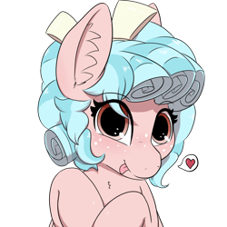 Size: 1340x1340 | Tagged: safe, artist:marshmallowfluff, cozy glow, pegasus, pony, g4, female, filly, foal, freckles, heart, looking at you, simple background, solo, tongue out, transparent background
