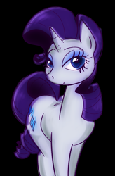 Size: 615x939 | Tagged: safe, artist:cookieboy011, rarity, pony, unicorn, g4, black background, female, simple background, solo