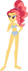 Size: 255x642 | Tagged: safe, artist:sturk-fontaine, oc, oc only, oc:scarlet dawn, equestria girls, g4, base used, bikini, clothes, interspecies offspring, magical lesbian spawn, offspring, parent:adagio dazzle, parent:sunset shimmer, parents:sunsagio, simple background, solo, swimsuit, watch, white background