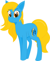 Size: 5545x6702 | Tagged: safe, artist:modera, oc, oc only, oc:internet explorer, earth pony, pony, 2024 community collab, derpibooru community collaboration, browser ponies, eyebrows, female, internet explorer, mare, simple background, solo, transparent background