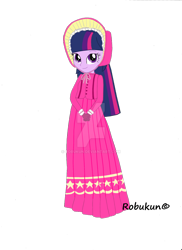 Size: 1024x1408 | Tagged: safe, artist:robukun, twilight sparkle, human, equestria girls, g4, clothes, dress, long dress, long skirt, simple background, skirt, slowpoke, solo, transparent background, twilight sparkle (alicorn), victorian, victorian dress