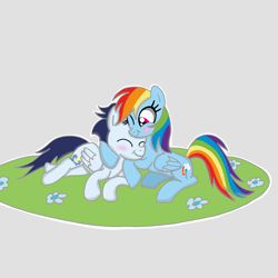 Size: 1400x1400 | Tagged: safe, artist:mrsdashskies, rainbow dash, soarin', g4, female, male, ship:soarindash, shipping, straight