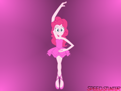 Size: 946x708 | Tagged: safe, artist:crashstunter75, pinkie pie, human, equestria girls, g4, ballerina, ballet, ballet slippers, bare shoulders, clothes, dancing, female, pinkarina, sleeveless, slippers