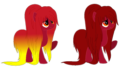 Size: 805x458 | Tagged: safe, artist:selenaede, artist:xx-chanour, oc, oc only, oc:paragon ire, earth pony, pony, alternate design, alternate hair color, alternate hairstyle, base used, female, gradient eyes, gradient mane, mare, simple background, transparent background