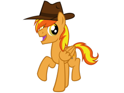 Size: 2048x1536 | Tagged: safe, artist:gregory-the-griffon, oc, oc only, oc:firey ratchet, pegasus, pony, fedora, hat, male, no eyelashes, simple background, solo, stallion, transparent background, vector