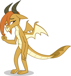 Size: 1600x1725 | Tagged: safe, artist:grievousfan, artist:tomfraggle, edit, vector edit, ocellus, dragon, g4, school daze, disguise, disguised changeling, dragon ocellus, female, gem, shy, simple background, solo, transparent background, vector