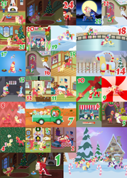 Size: 5400x7560 | Tagged: safe, anonymous artist, alice the reindeer, apple bloom, applejack, aurora the reindeer, banner mares, big macintosh, bori the reindeer, cottonflock, crescendo, derpy hooves, flutterholly, fluttershy, gentle breeze, minty (g4), opal bloom, pinkie pie, posey shy, princess luna, rainbow dash, rarity, scootaloo, spike, sweetie belle, toe-tapper, torch song, twilight sparkle, oc, oc:cotton blanket, oc:late riser, alicorn, deer, dog, dragon, earth pony, goat, pegasus, pony, reindeer, toad, series:fm holidays, series:hearth's warming advent calendar 2023, a hearth's warming tail, g4, a christmas story, about to cry, abstract background, absurd resolution, advent calendar, against glass, almond, almonds, alternate hairstyle, angry, animal costume, applejack truck, australia, baby, baby bottle, baby pony, ball, banjo, bb gun, beard, bed, bedroom eyes, big eyes, big macintosh's yoke, big smile, bipedal, bipedal leaning, blanket, blush sticker, blushing, book, bookhorse, boop, boots, bow, bowtie, breastfeeding, broom, bunny ears, butterfly net, calendar, camera, candle, candy, candy cane, cap, caroling, carrying, chair, choker, chokershy, christmas, christmas lights, christmas stocking, christmas tree, christmas wreath, cinnamon, cinnamon stick, cloth gag, clothes, cloud, colonel sanders, colt, comb, concerned, confused, cookie, cosplay, costume, crescendoflock, crossed hooves, crying, cuddling, cutie mark crusaders, dancing, derpy being derpy, dexterous hooves, door, doorway, dragons riding ponies, dress, drool, earmuffs, easter, easter bunny, easter egg, eating, emanata, exclamation point, eye contact, eyebrows, eyes closed, facial hair, fake beard, fake sleeping, family, female, female on top, fence, filly, fire, fireplace, first aid kit, fishing rod, flag of equestria, floppy ears, fluttershy's bedroom, fluttershy's cottage, flying, foal, food, frown, full moon, furrowed brow, gag, garland, garter belt, garters, gift of the magi, glass, glasses, gradient background, gramophone, grandfather and grandchild, grandfather and grandson, grandmother and grandchild, grandmother and grandson, grin, gritted teeth, group, gävle goat, hat, hay, hearth's warming, hearth's warming doll, holding a pony, holding hooves, holiday, holly, hoof around neck, hoof hold, hoof on chest, hoof sucking, hooves behind head, horse collar, hug, ice, ice rink, ice skates, ice skating, implied biting, interrobang, jack skellington, jacket, jail cell, kitchen, leaning, lineless, looking around, looking at each other, looking at someone, looking back, looking into each others eyes, looking through the window, looking up, lying down, lying on a cloud, male, mane seven, mane six, mare, mare on top, milk, milk bottle, missile, missile toad, mistletoe, mittens, moon, mother and child, mother and son, moustache, mouth hold, music notes, musical instrument, muttonchops, neck hug, nervous, nervous smile, night, nonsexual nursing, noseboop, nursing, offspring, on a cloud, on back, on bed, one eye closed, onomatopoeia, open mouth, open smile, outback, overprotective, overreacting, pajamas, panic, parent and child, parent:big macintosh, parent:cottonflock, parent:crescendo, parent:fluttershy, parents:crescendoflock, parents:fluttermac, pet oc, plewds, plushie, pointing, pointy ponies, pond, ponies riding ponies, ponified, pony plushie, ponytones, ponytones outfit, posing for photo, pot, present, prone, pronking, pudding, puffy cheeks, pushing, question mark, raised eyebrow, reading, rearing, red nose, reindeer costume, rice, rice pudding, riding, running, sack, sad, santa claus, santa costume, santa hat, santa hooves, santa sack, scared, scarf, scootachicken, ship:fluttermac, ship:shys, shipping, shit eating grin, shoes, short mane, singed, singing, sinterklaas, sitting, skates, sleeping, smiling, smiling at each other, snow, snowfall, snowpony, socks, sound effects, speech bubble, spike riding twilight, sploot, spread wings, squishy cheeks, stallion, standing, standing on one leg, standing on two hooves, stockings, stove, straight, striped scarf, suckling, sweat, sweatdrop, sweater, tail, tail bow, tank top, tears of joy, teary eyes, teeth, the gift givers, the nightmare before christmas, thigh highs, this will end in fire, tongue out, torch, toy, toy store, train, tree, twilight sparkle (alicorn), under the bed, unwrapping, wall of tags, water, wavy mouth, window, wings, winter, winter clothes, winter outfit, witch, witch hat, worried, wreath, zzz