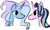 Size: 1476x893 | Tagged: safe, artist:captainzigo, starlight glimmer, trixie, pony, unicorn, g4, bust, clothes, duo, hat, looking at each other, looking at someone, simple background, trixie's hat, white background