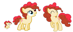 Size: 2344x1044 | Tagged: safe, artist:galaxyswirlsyt, oc, oc only, oc:bubble flavor, earth pony, pony, g4, age progression, baby, baby pony, base used, eyes closed, female, filly, foal, heterochromia, mare, offspring, offspring's offspring, older, parents:oc x oc, simple background, transparent background