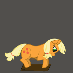 Size: 2048x2048 | Tagged: safe, artist:maonyman, applejack, earth pony, pony, g4, animated, applejack's hat, backflip, cowboy hat, female, frame by frame, gif, gray background, hat, high res, mare, simple background, smiling, solo