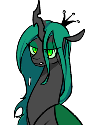 Size: 2000x2500 | Tagged: artist needed, safe, queen chrysalis, changeling, changeling queen, g4, bust, high res, simple background, solo, white background