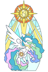 Size: 1200x1800 | Tagged: safe, artist:angstsuccer, princess celestia, alicorn, pony, g4, eyes closed, pointy legs, simple background, solo, stained glass, white background