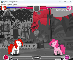 Size: 595x493 | Tagged: safe, pinkie pie, fighting is magic, g4, clone, game screencap, nightmare corner, scooter (character)