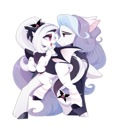 Size: 6000x6480 | Tagged: safe, artist:xsatanielx, oc, oc only, oc:nightlight snow, bat pony, pony, 2024 community collab, derpibooru community collaboration, bat pony oc, duo, father and child, father and daughter, female, male, mare, simple background, transparent background