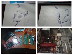 Size: 1440x1080 | Tagged: safe, artist:serega2009, princess luna, alicorn, pony, g4, computer, graphics card, hard drive, horn, irl, motherboard, photo, power unit, solo, traditional art, wires