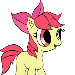 Size: 640x640 | Tagged: safe, artist:whitethealicorn, apple bloom, earth pony, pony, g4, ear fluff, female, filly, foal, simple background, solo, white background