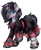 Size: 1650x2000 | Tagged: safe, artist:chvrchgrim, oc, oc only, oc:xezia, zebra, clothes, commission, cyber eyes, cybernetic legs, cyberpunk, dress, eyelashes, fancy, frilly dress, hooves, raised hoof, simple background, solo, transparent background, two toned mane