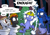 Size: 2192x1550 | Tagged: safe, artist:pony-berserker, princess luna, oc, oc:final drive, oc:longhaul, oc:shadowed ember, g4, angry, broken, but why, derp, enough, glasses, luna is not amused, magic, night, rescue, skibidi toilet, telekinesis, thank you, toilet, unamused