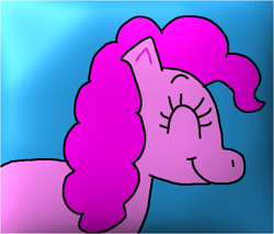 Size: 677x578 | Tagged: safe, artist:joeyhensonstudios, pinkie pie, earth pony, pony, g4, eyes closed, female, gradient background, solo