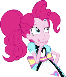 Size: 2166x2520 | Tagged: safe, edit, edited screencap, editor:homersimpson1983, screencap, pinkie pie, human, equestria girls, g4, apron, background removed, clothes, female, high res, not a vector, server pinkie pie, simple background, solo, transparent background, waitress