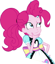 Size: 2166x2520 | Tagged: safe, edit, edited screencap, editor:mrtoonlover83, screencap, pinkie pie, human, equestria girls, g4, apron, background removed, clothes, female, high res, not a vector, server pinkie pie, simple background, solo, transparent background, waitress